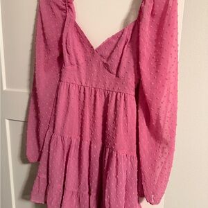 Lulu's Vibrant Pink Textured Dress